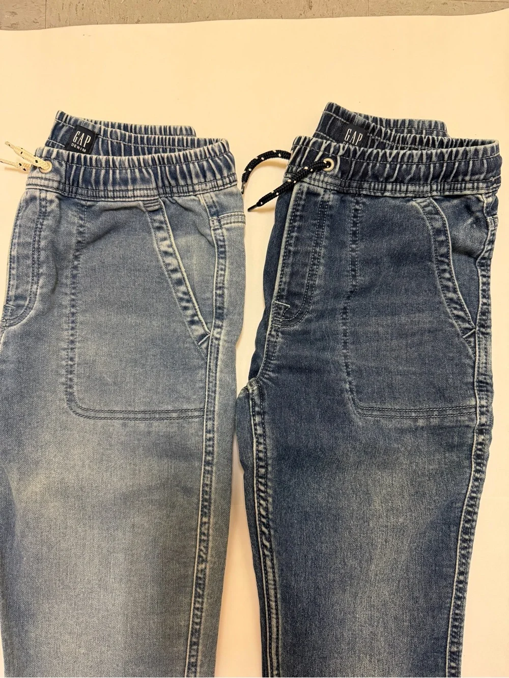 GAP Two-Tone Denim Jogger Pants - Light Blue & Dark Blue